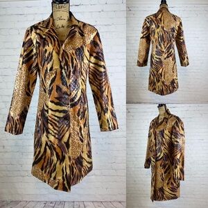 Vintage Selene Sport Vegan Leather Animal Print Croc Embossed Coat